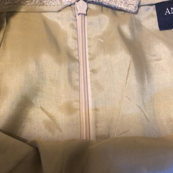 ANN TAYLOR PETITES TWEED SILVER&GOLD  PENCIL-SKIRT SZ 8P. LINED.GREAT CONDITION - Picture 7 of 7